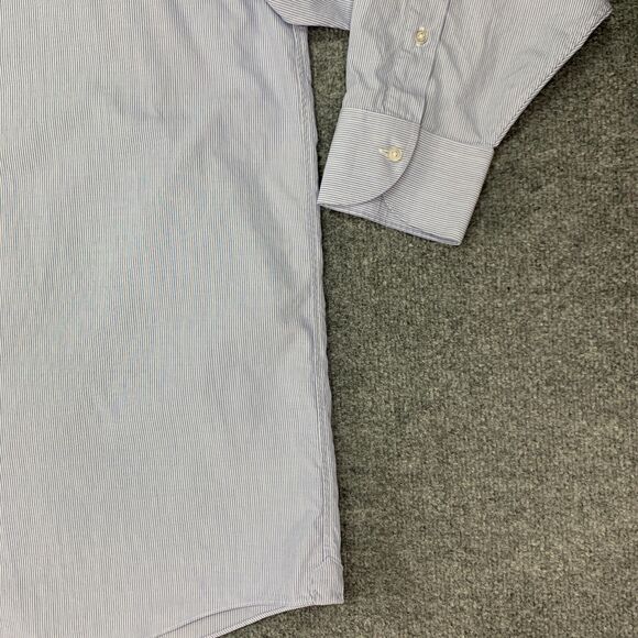 Proper Cloth Shirt Mens 5XL Big Man Blue Striped Cotton Long Sleeve Button Up - Picture 3 of 11